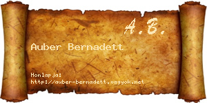 Auber Bernadett névjegykártya